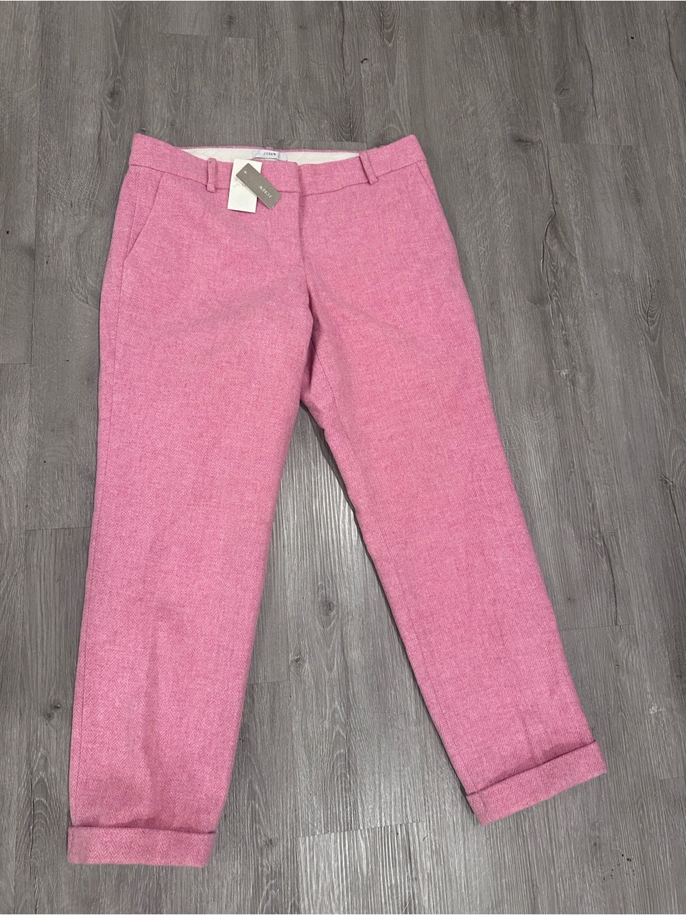 J. Crew Cafe Capri Pants 100% wool lined ankle trousers pink